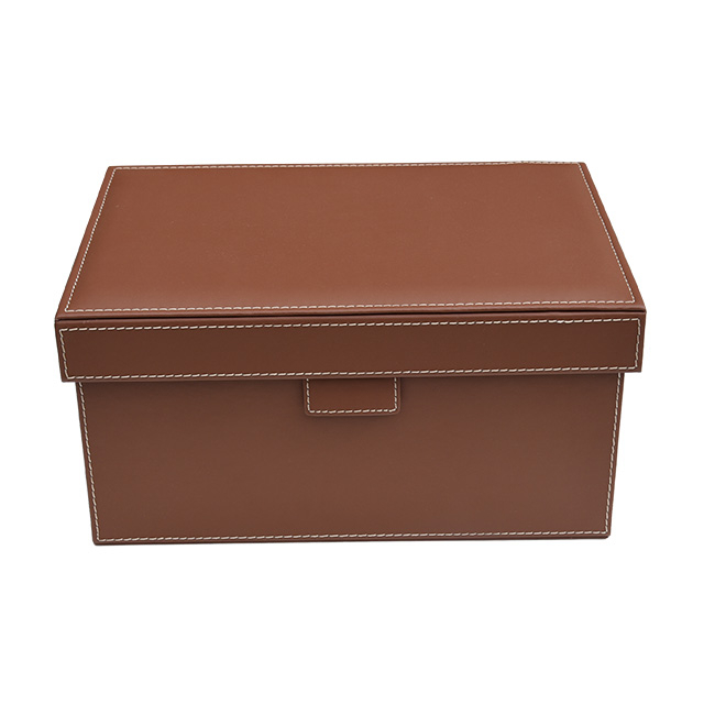 10x10 Hand-made Leather Closet Storage Boxes Rectangular